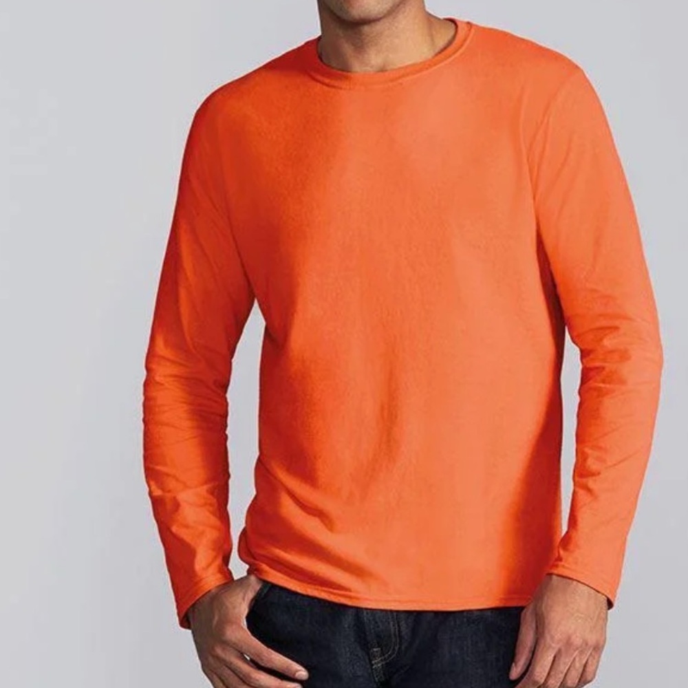 Uniqlo Set of 2 Orange Long Sleeve Men's Base Layer Cotton Shirts